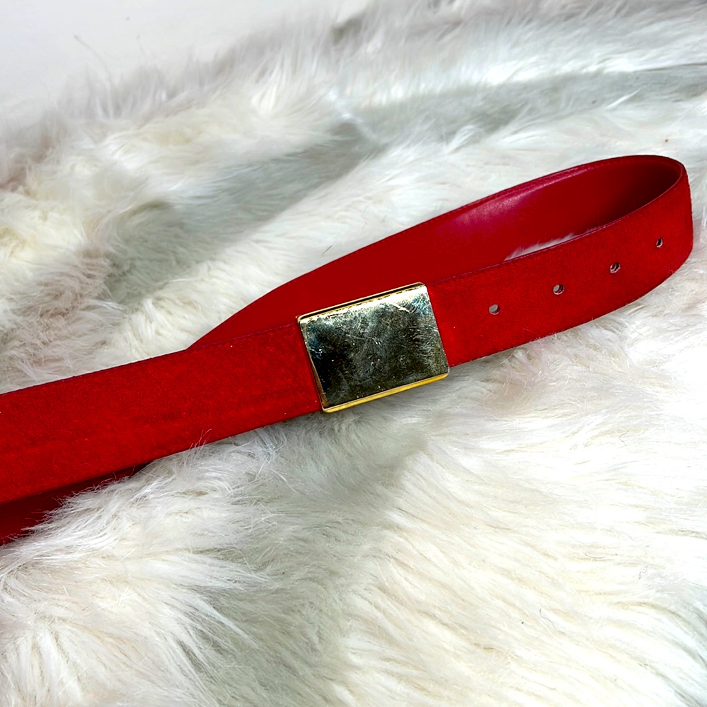 Vintage Red Leather Belt